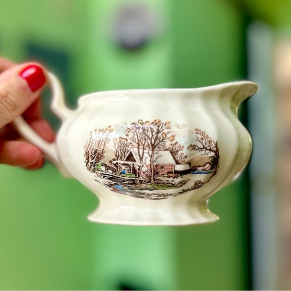 Other - Vintage Colonial Cottagecore Farmhouse Rustic Country Gravy Boat Serveware